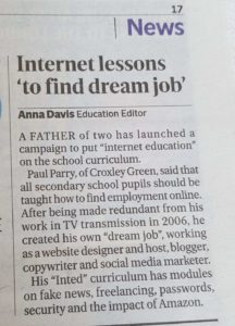 Inted featured in the London Evening Standard, 24 July 2018